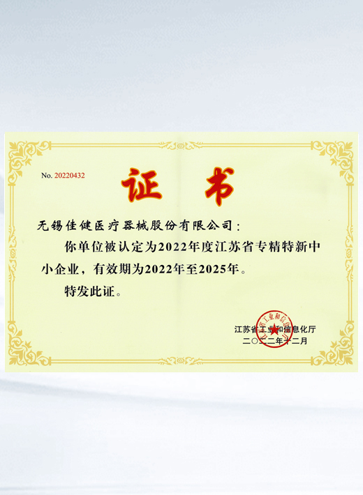 省专精特新中小企业证书